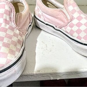 Pink Checkered Slip-On Kids Shoes